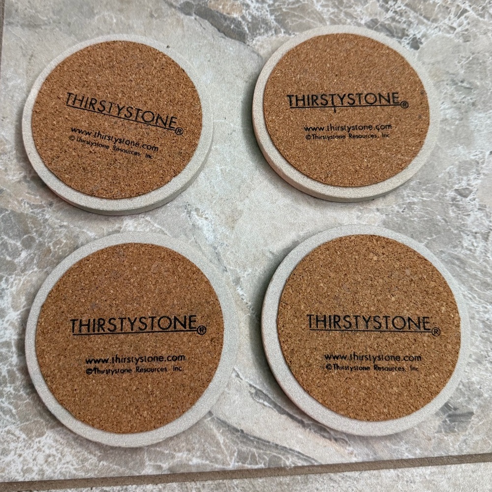 Multicolor Abstract Stone Coasters - Picture 4 of 4
